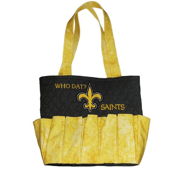 Hand crafted by ME Fleur-de-lis Bingo Makeup Bag for 12 exterior bush or dauber - Picture 3 of 6